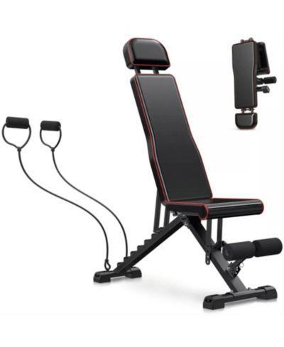 650LB Adjustable Weight Bench for Full Body Workout, Fast Folding Design