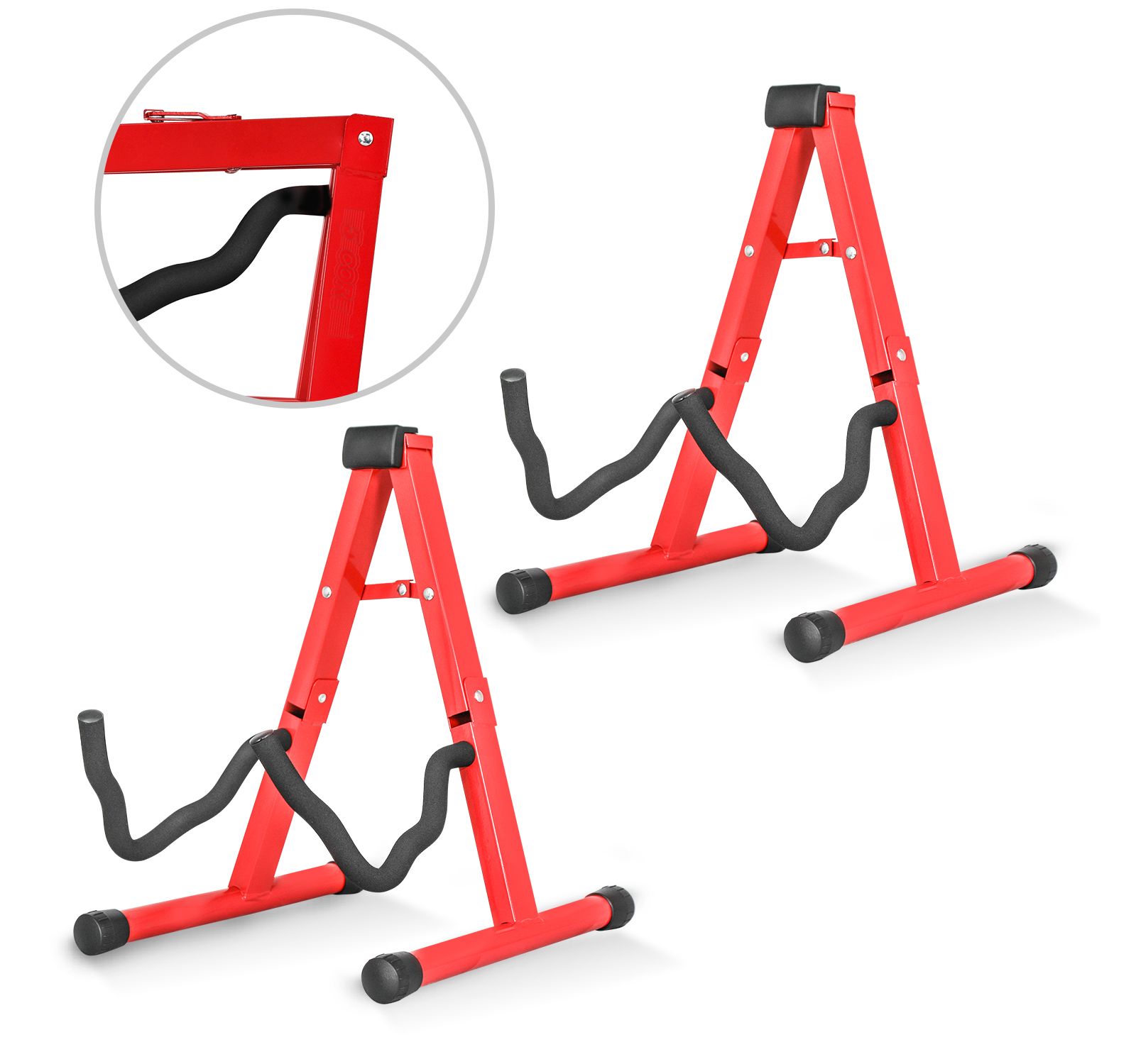 5 Core Double Guitar Stand Floor Adjustable Heavy Duty A Frame Folding Acoustic Electric Bass Mandolin Banjo Violin Holder Stands