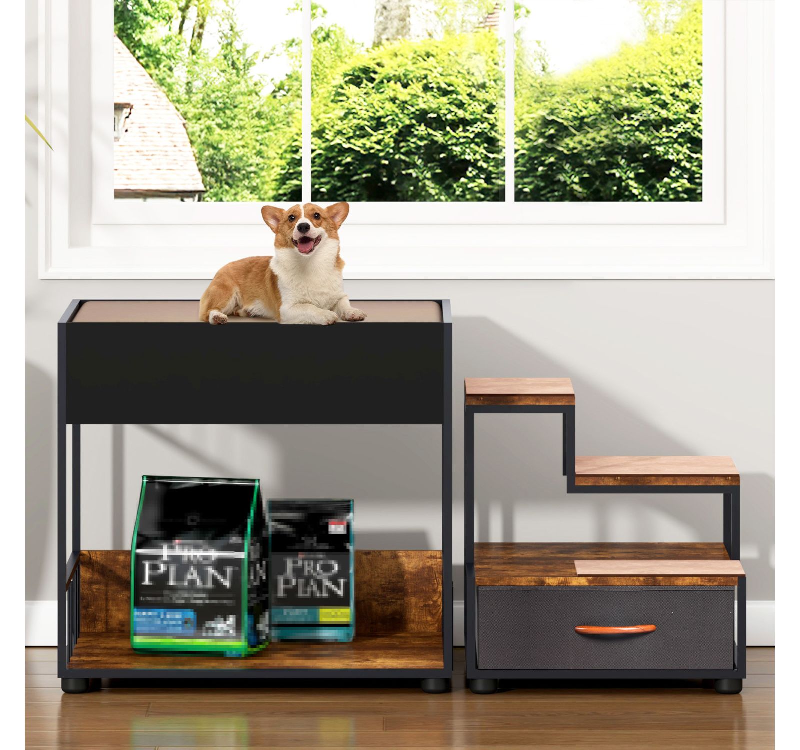 Streamdale Furniture Multi-Level Pet Window Perch with Storage
