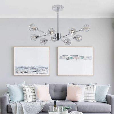 Streamdale Furniture Modern Chrome Chandelier 9-Light Fixtures for Multiple Rooms