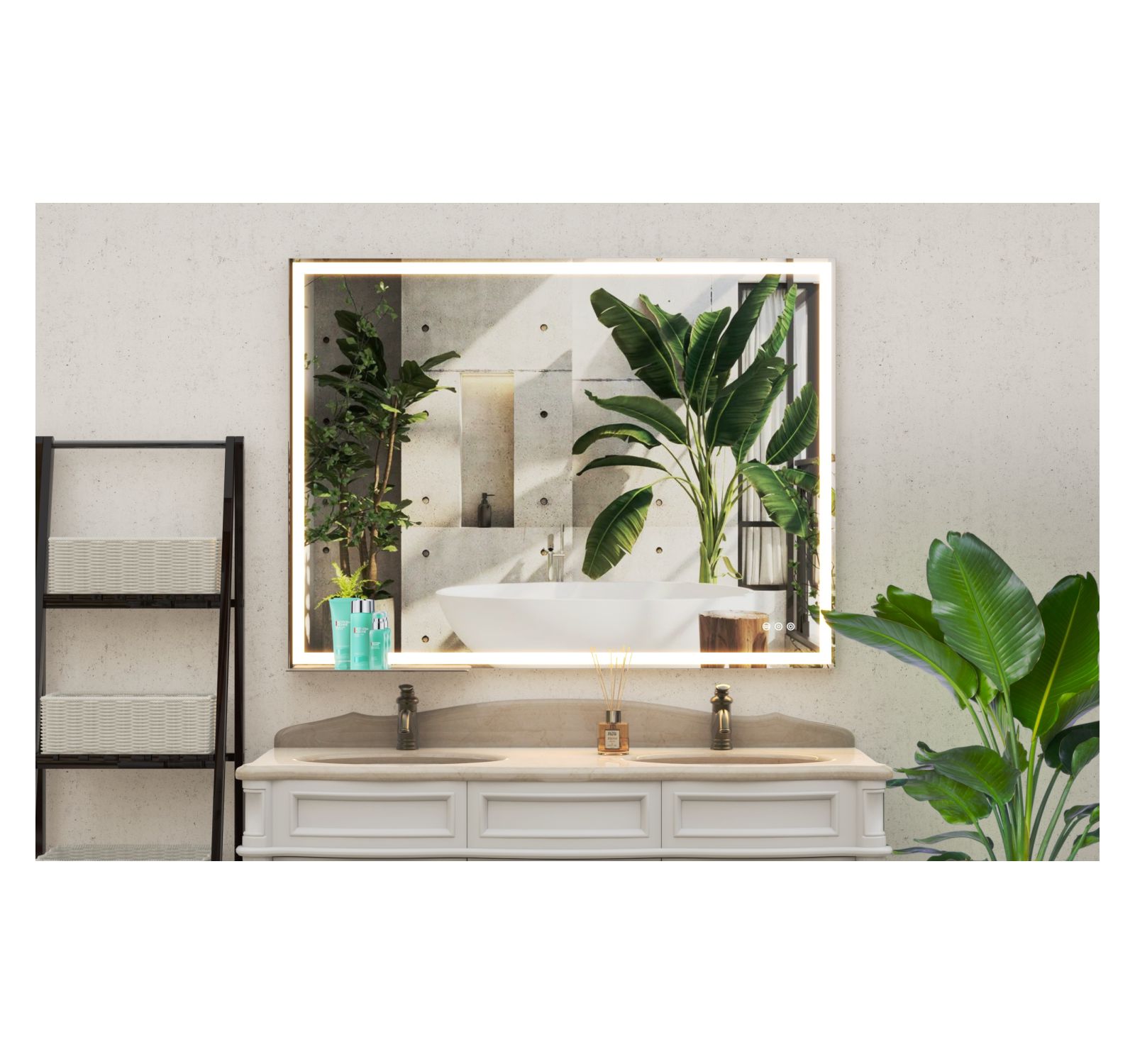 Streamdale Furniture 48" LED Anti-Fog Vanity Mirror Adjustable Lighting