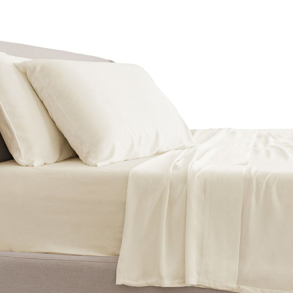 CARILOHA Classic 100% Bamboo Viscose Sheets - 4-Piece Full Sheet Set - 18 in Extra Deep Pockets - OEKO-TEX Standard 100 - Ivory