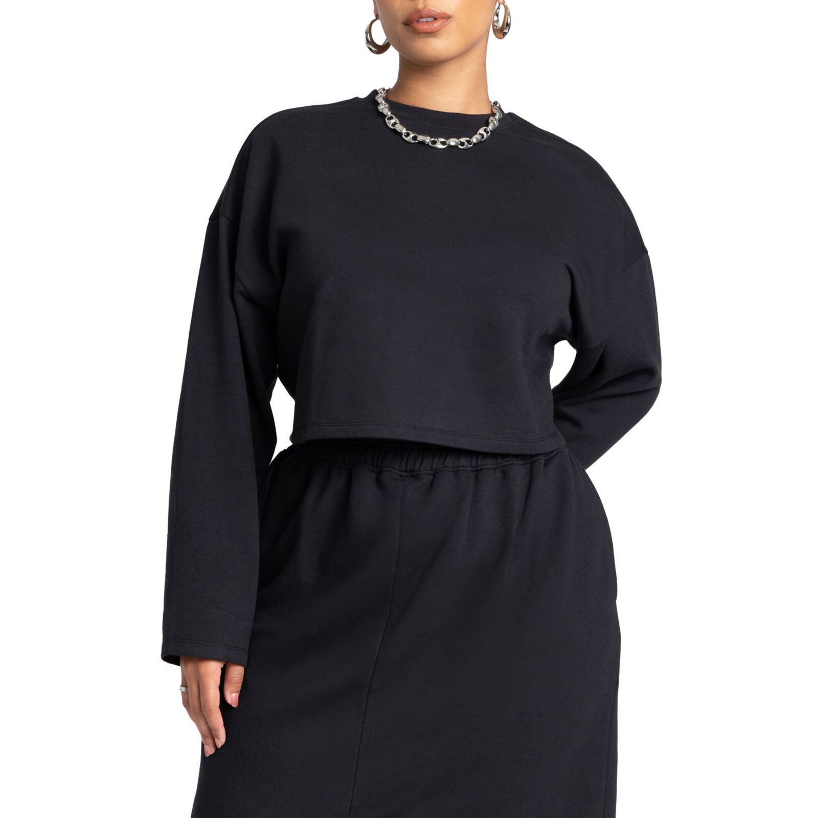 ELOQUII Women's Oversized Cropped Sweatshirt