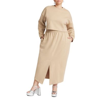 ELOQUII Women's Oversized Cropped Sweatshirt