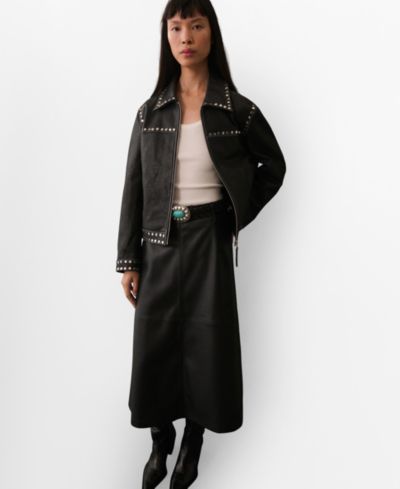 Кожаная куртка Mango Women's Studded