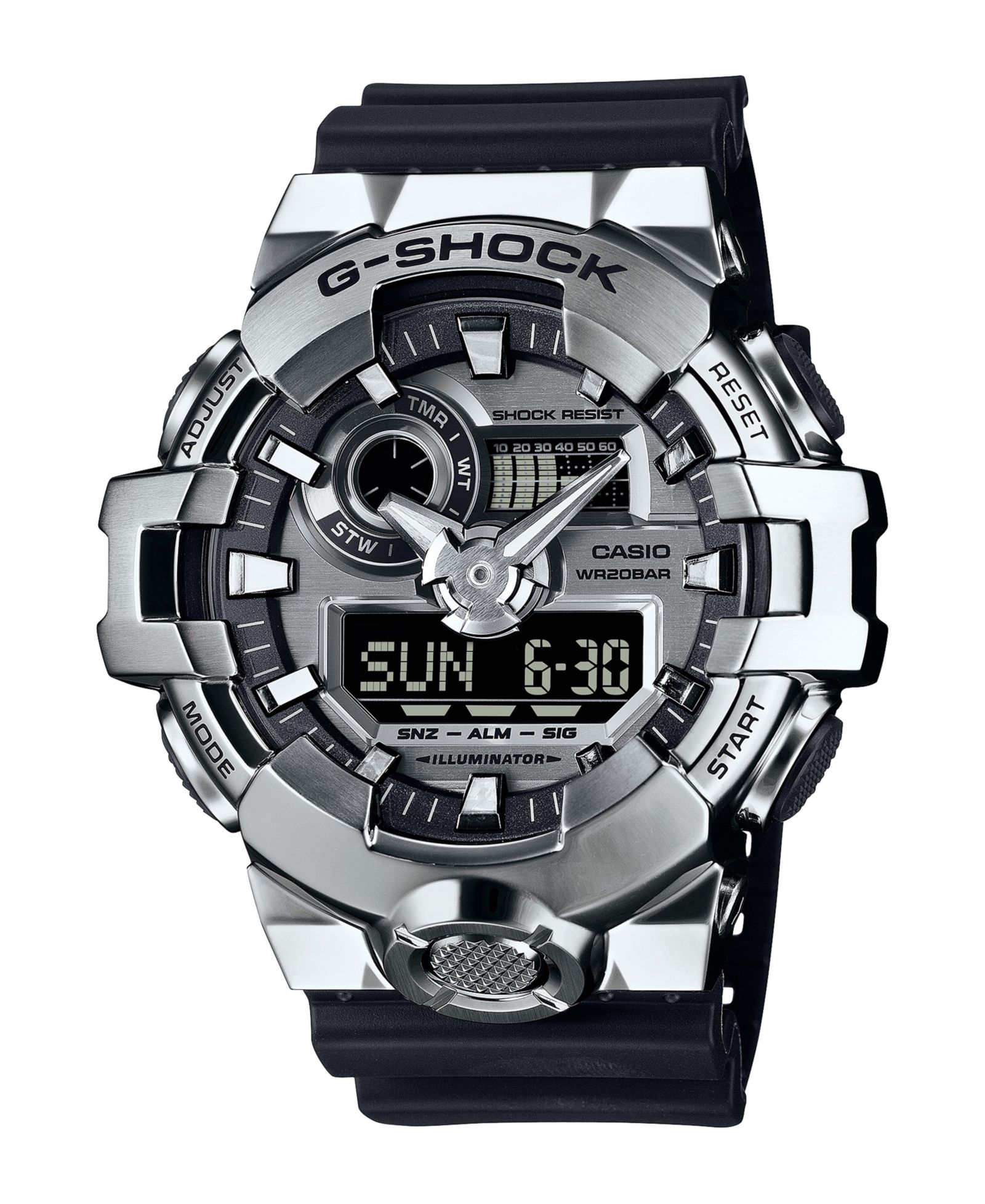 G-Shock Men's Japanese Quartz Black Resin Watch, 53.4mm, GM700-1A
