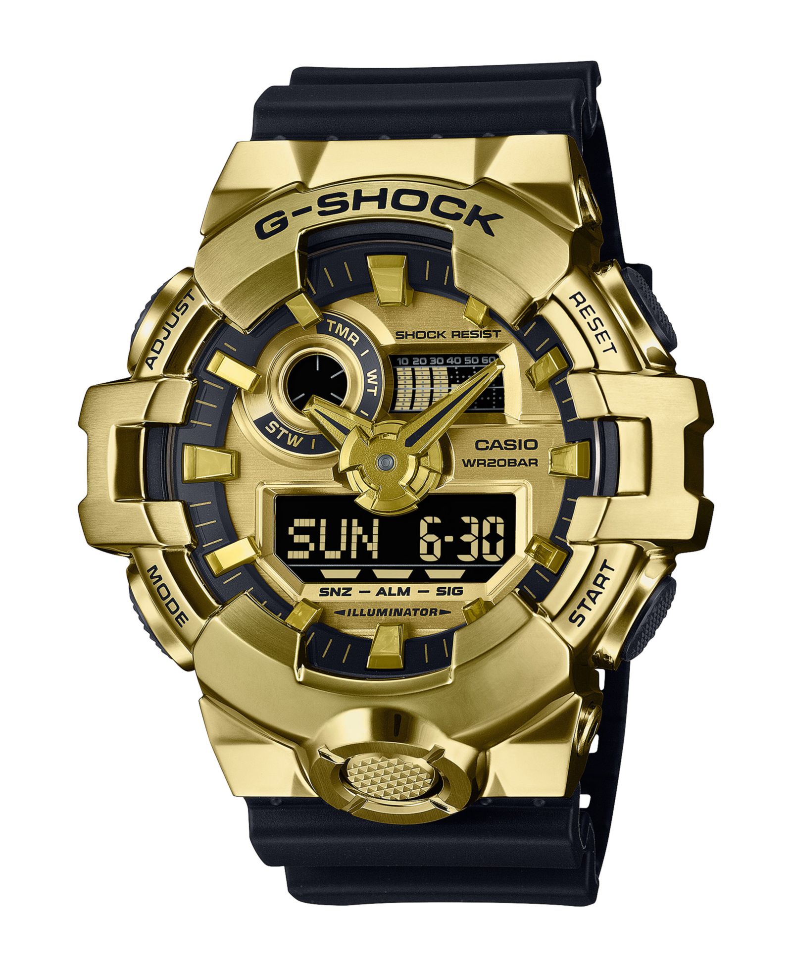 Мужские часы G-Shock Japanese Quartz Black Resin, 53.4mm, GM700G-9A