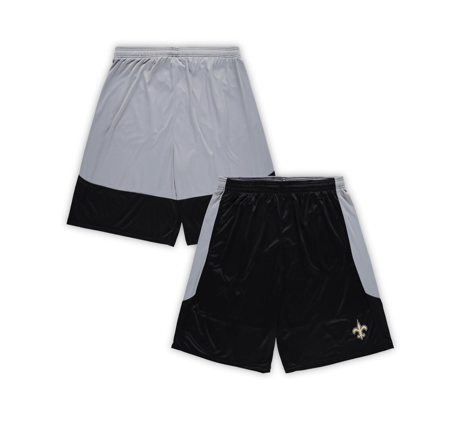 Мужские шорты Fanatics Black New Orleans Saints Big & Tall с логотипом команды