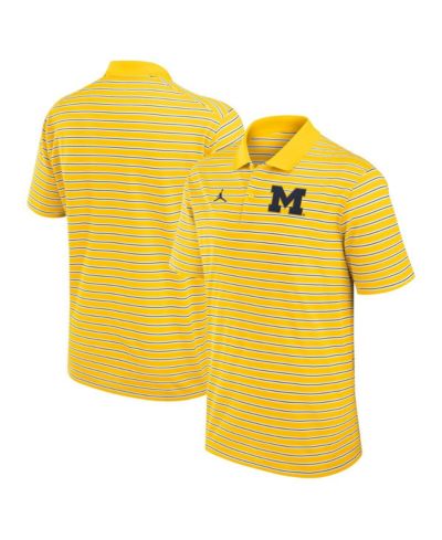 Мужское поло Jordan Michigan Wolverines Primetime Victory, полосатое, цвет Maize/White