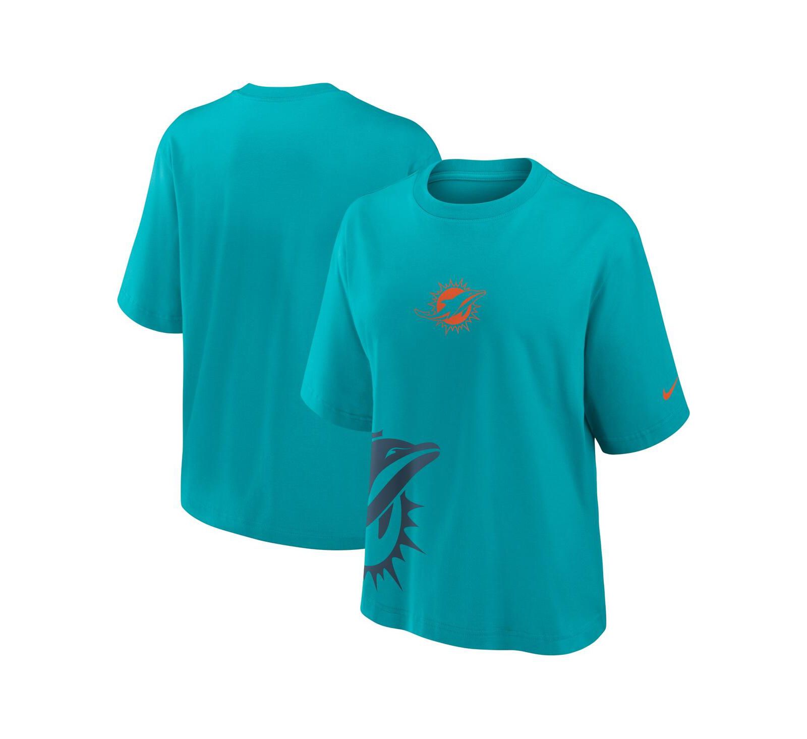 Nike Женская футболка Boxy Aqua Miami Dolphins
