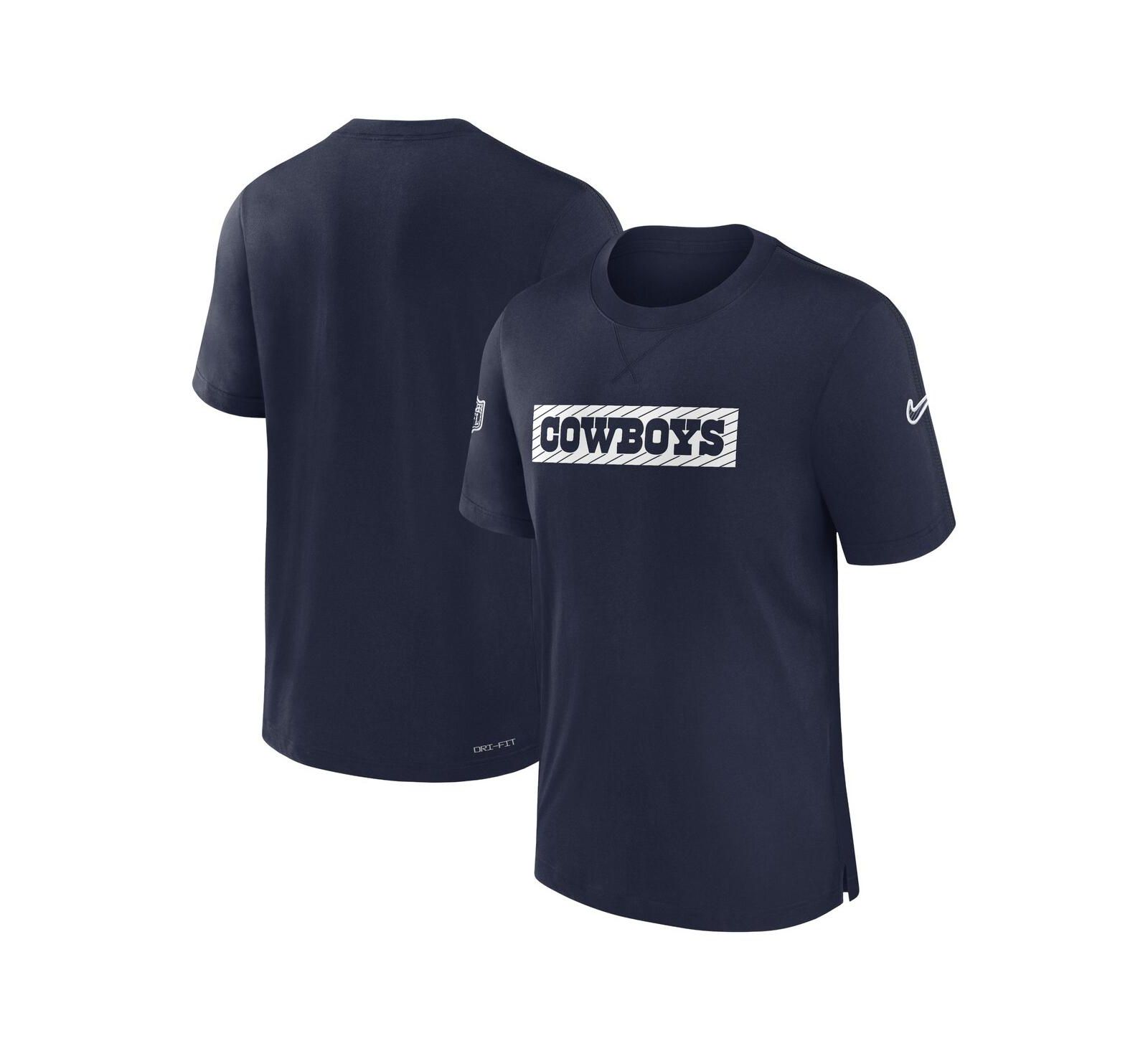 Мужская футболка Nike Navy Dallas Cowboys 2024/25 Sideline Player Tri-Blend Performance