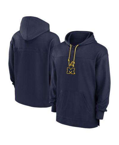 Мужское худи Jordan Michigan Wolverines 2024/25 Sideline Performance Pullover, темно-синий