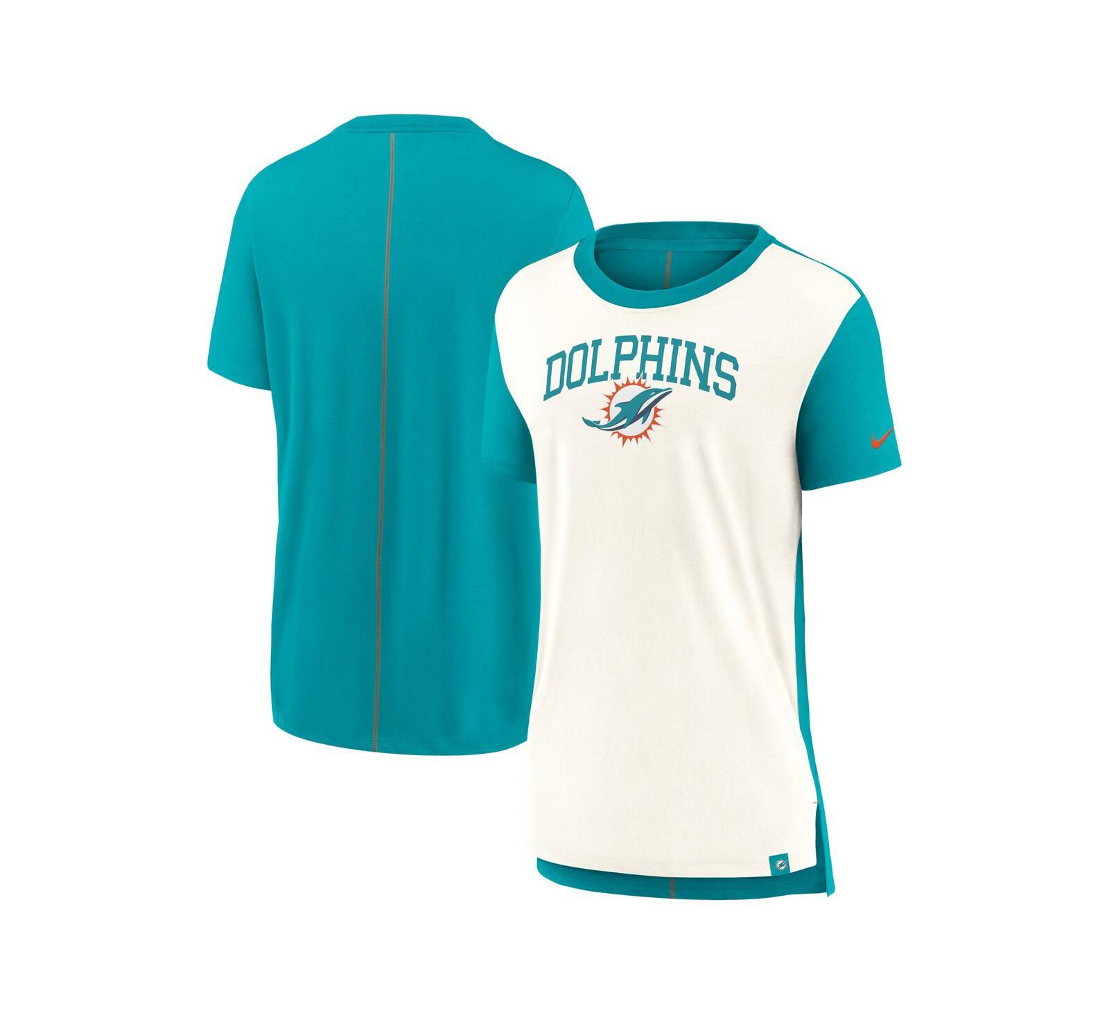 Женская футболка Nike Miami Dolphins Tri-Blend Cream/Aqua