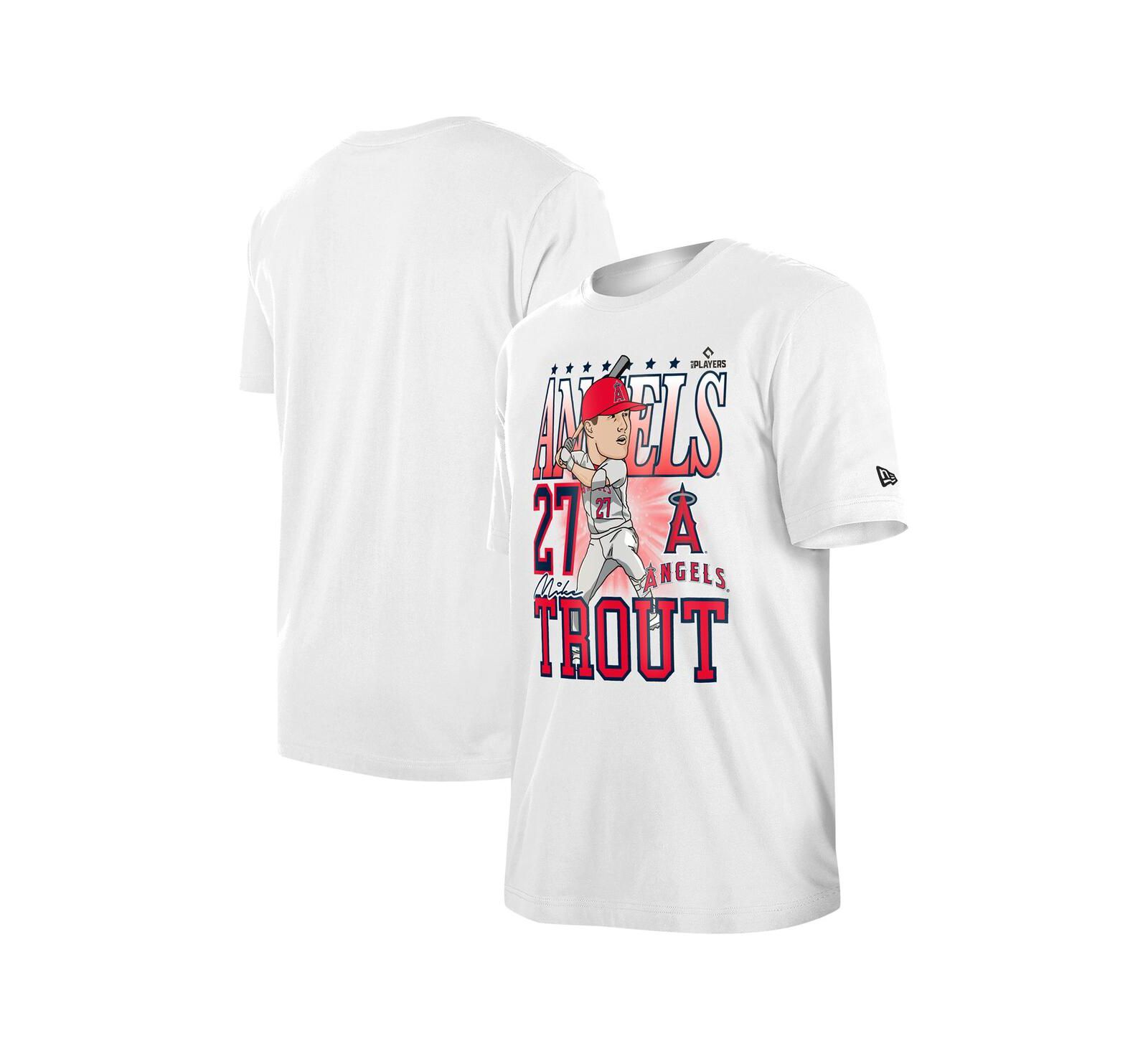 New Era Мужская футболка New Era White Mike Trout Los Angeles Angels Caricature