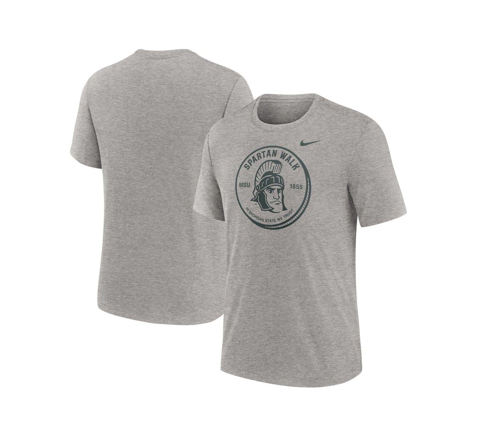 Nike Мужская футболка Michigan State Spartans Tri-Blend Heather Gray