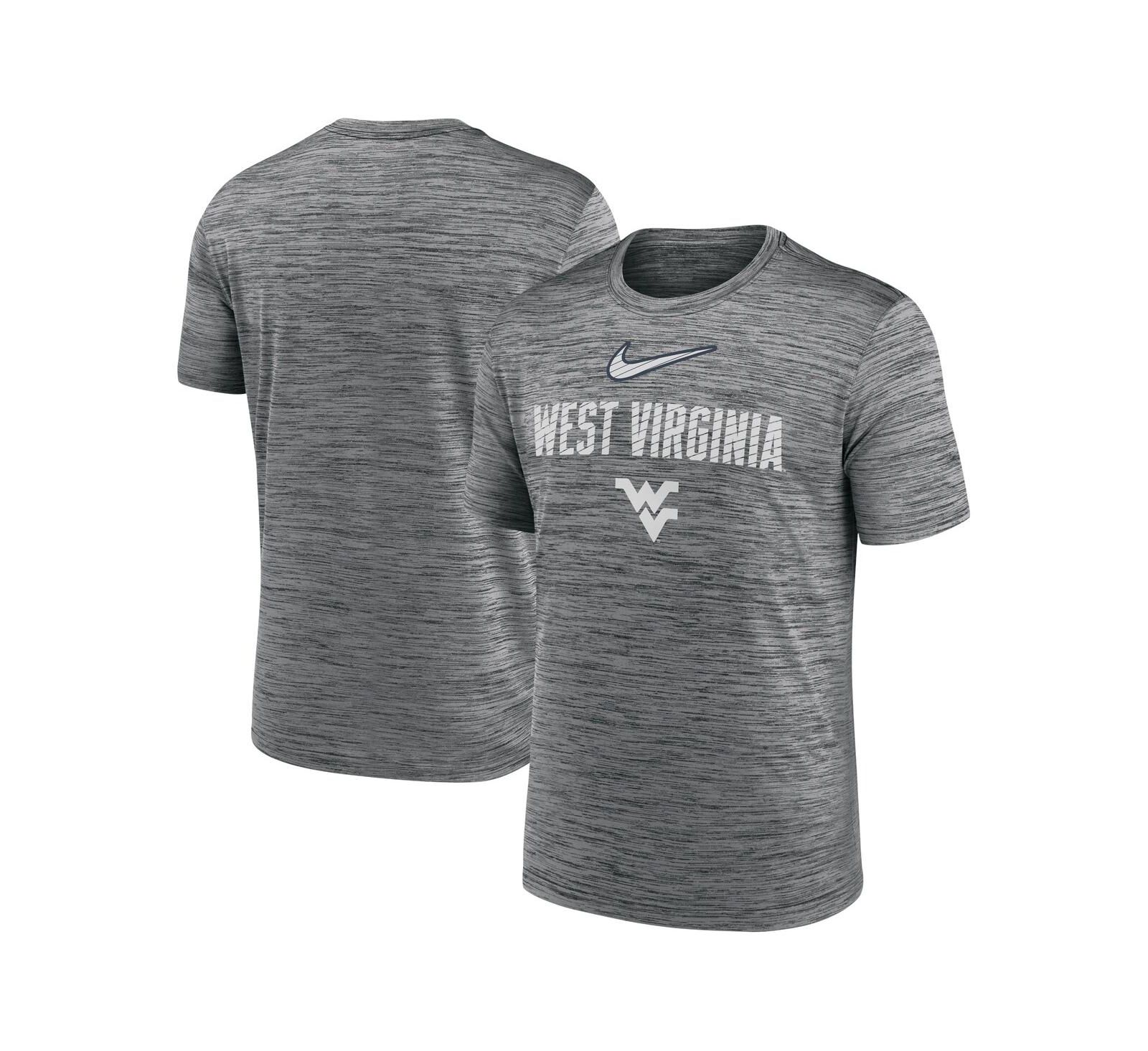 Nike Мужская спортивная футболка Anthracite West Virginia Mountaineers Campus Slant Velocity Performance