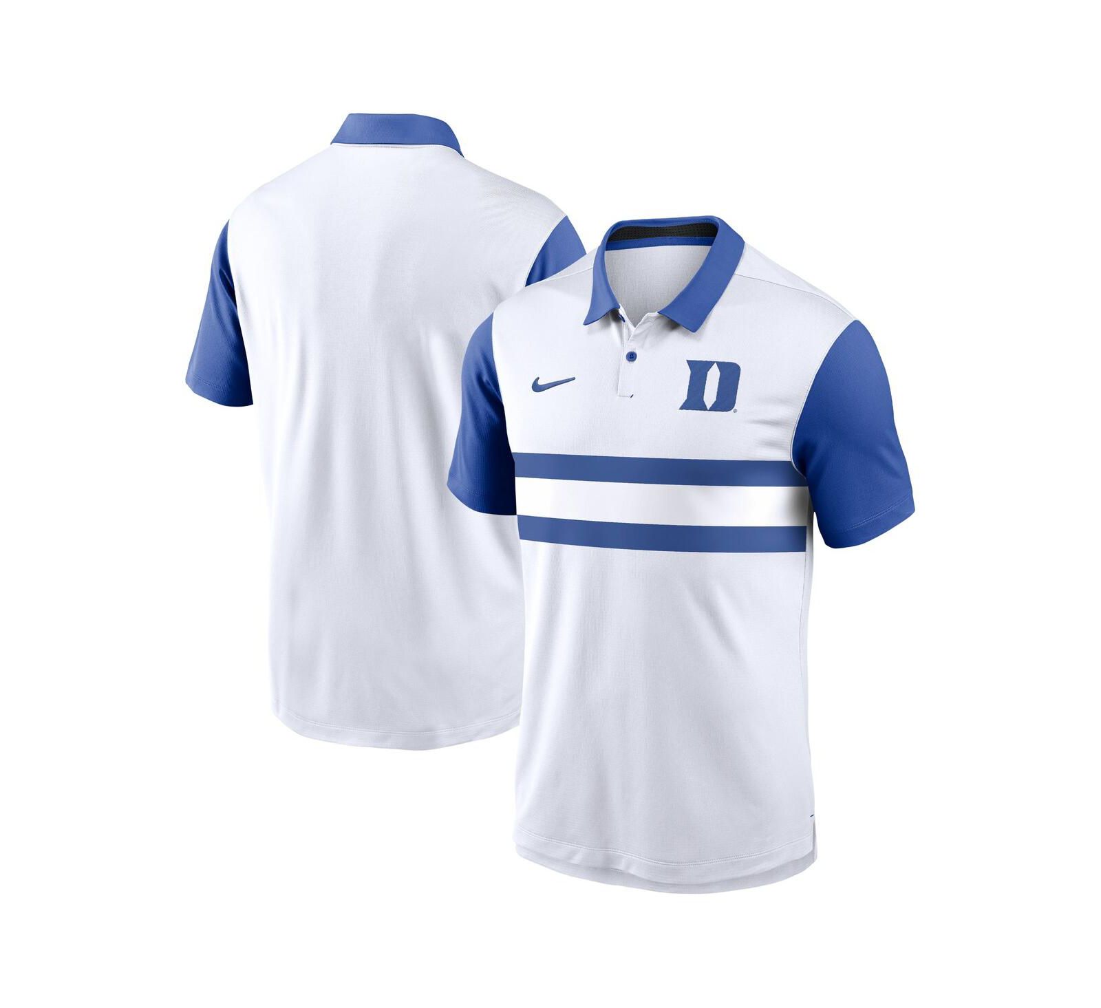 Nike Men's White Duke Blue Devils Primetime Campus Vapor Performance Polo