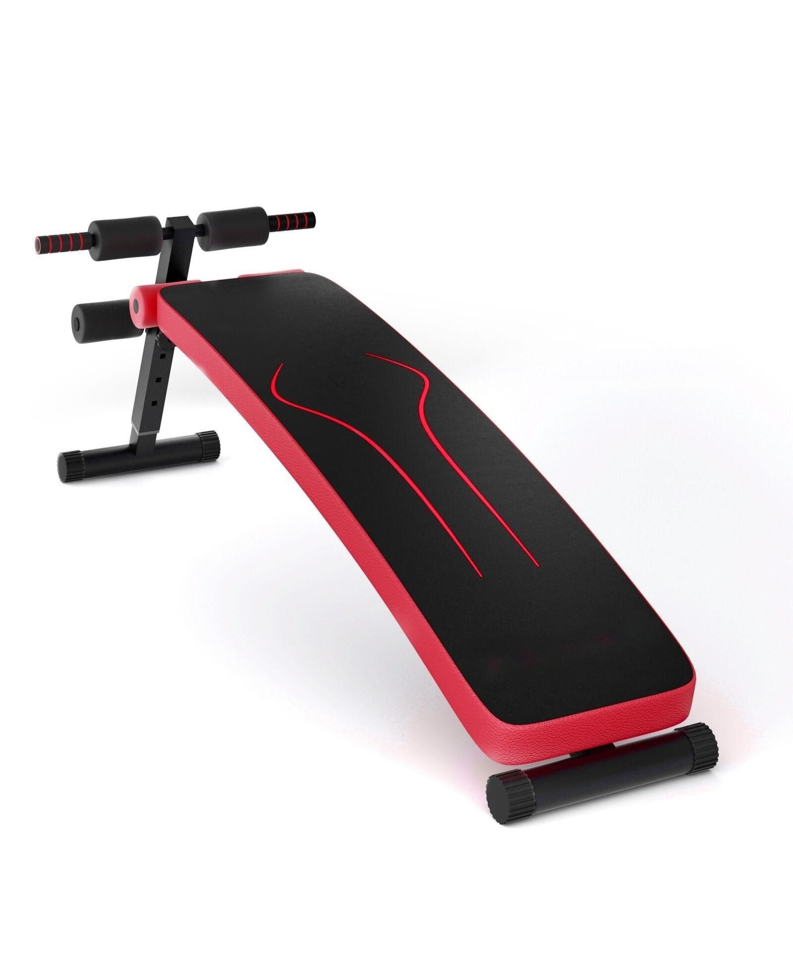 Folding Weight Bench with Adjustable Sit-up Board and Slant Workout Bench for Home Gym Strength, Red