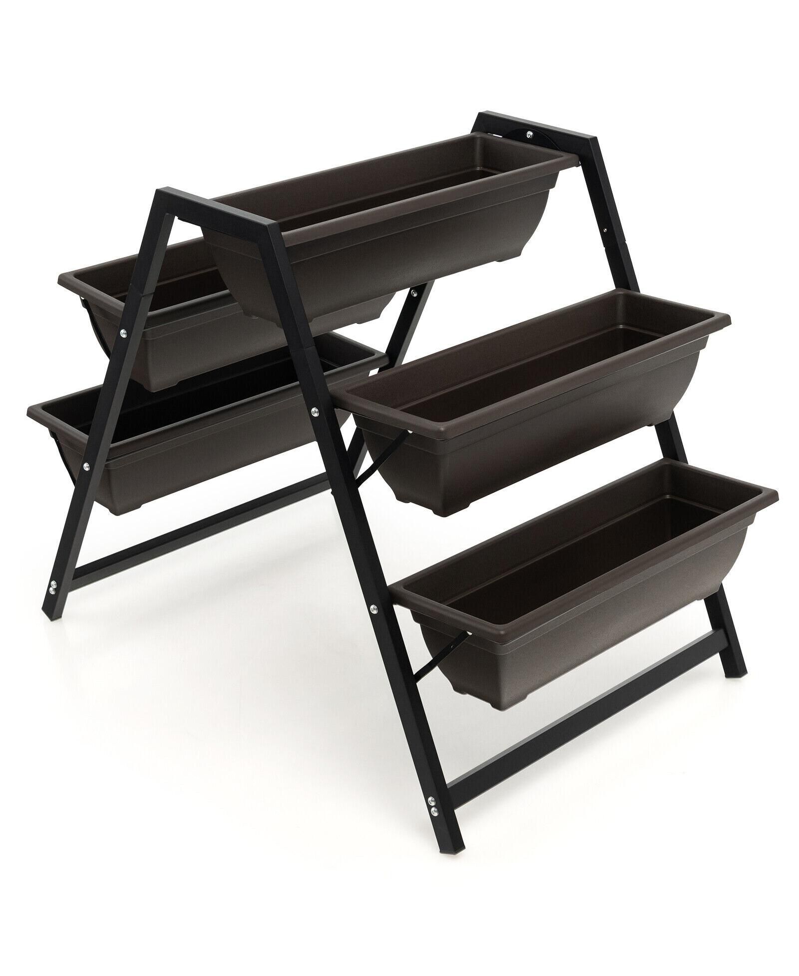 SUGIFT 3-Tier Vertical Raised Garden Bed with 5 Plant Boxes