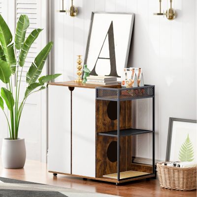 Streamdale Furniture Streamdale Rustic Brown Cat Litter Cabinet