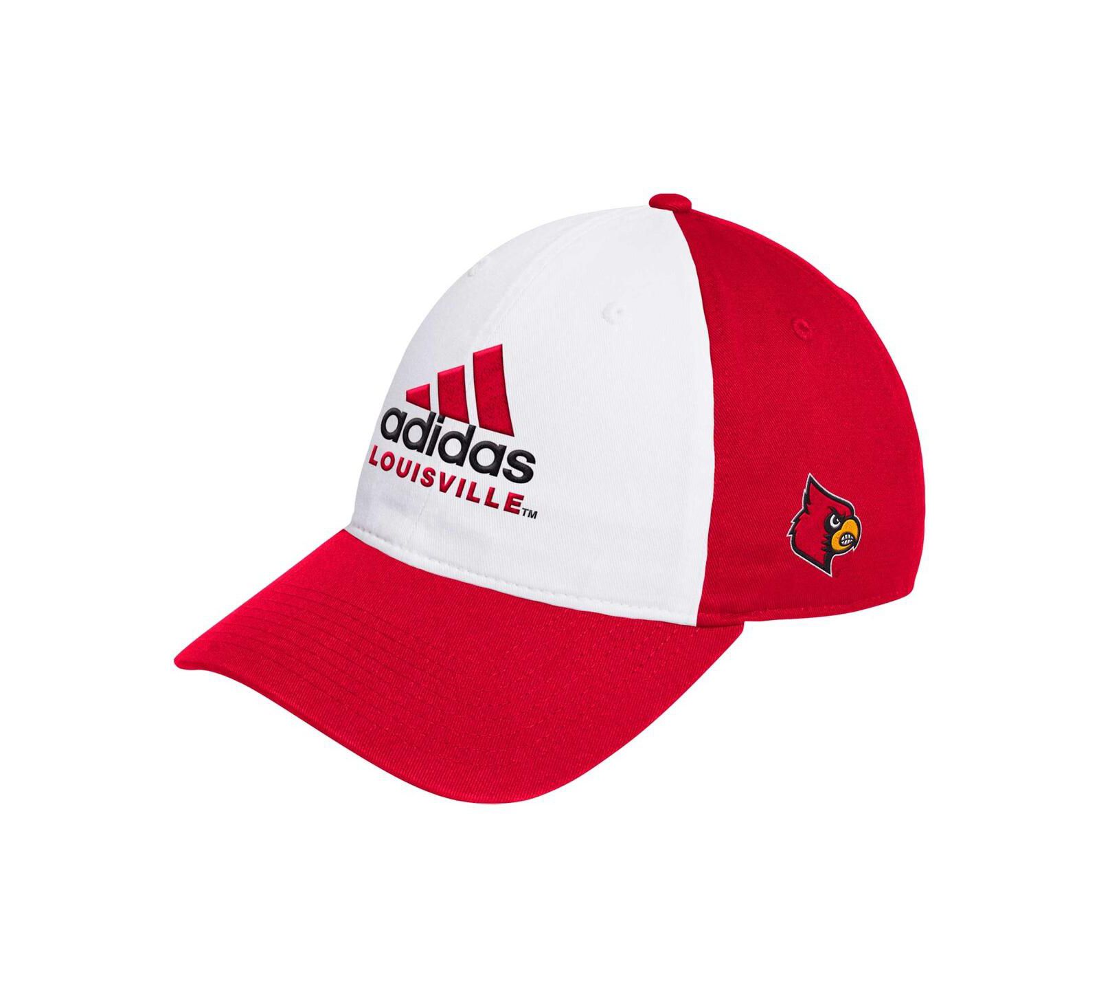 Adidas Men's White/Red Louisville Cardinals Slouch Adjustable Hat