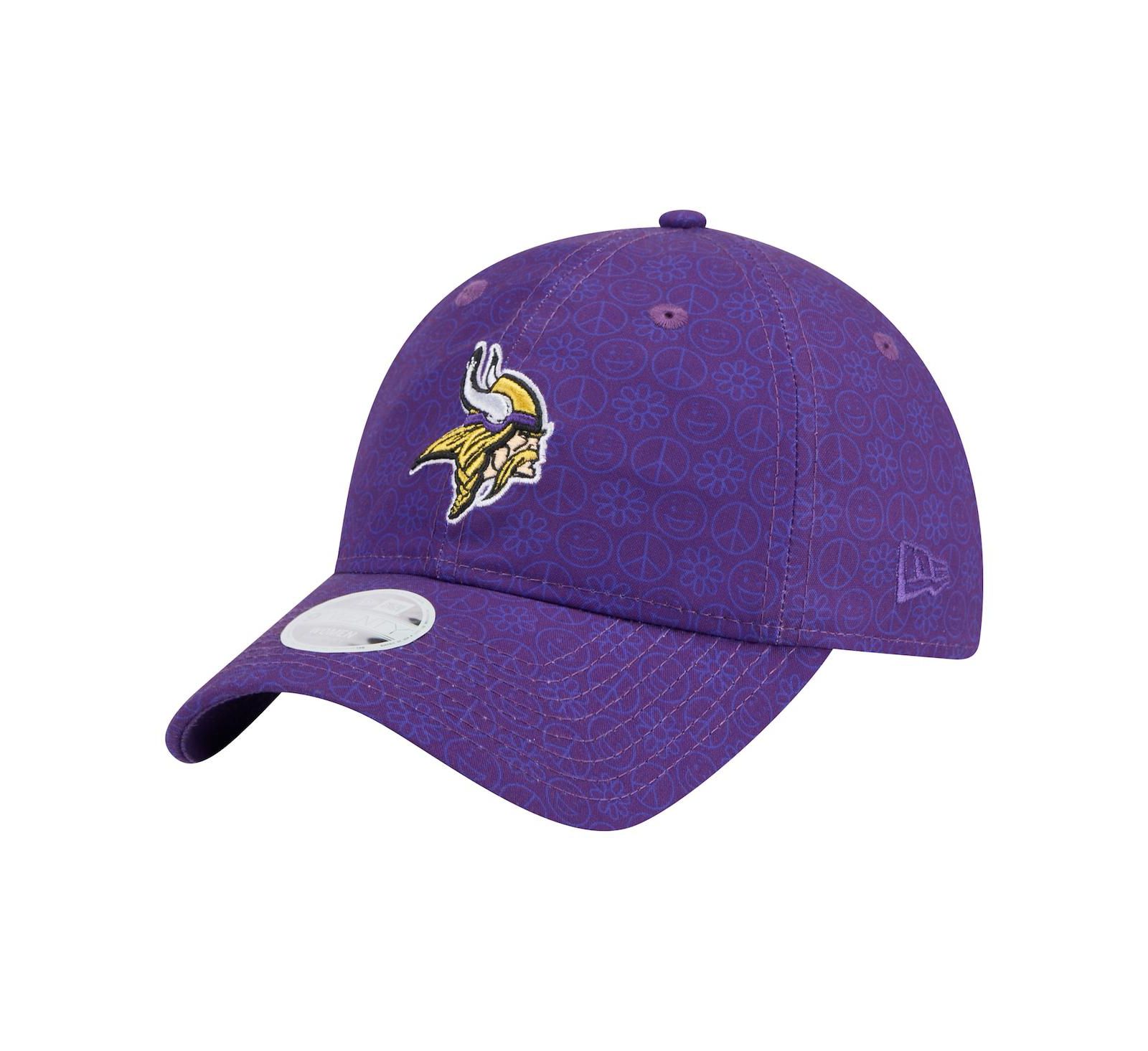 Женская регулируемая кепка New Era Purple Minnesota Vikings Smiley 9TWENTY