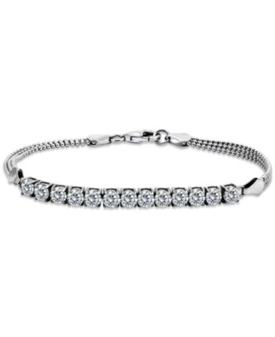 Giani Bernini Cubic Zirconia Beaded Chain Bracelet, Created for Macy's