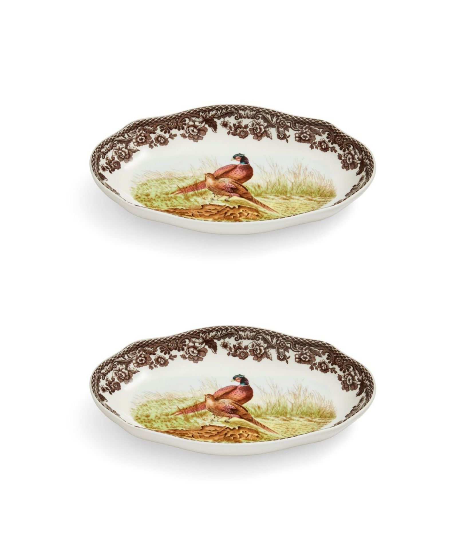 Spode Woodland Pheasant набор из 2 блюд для соуса, Pickle Dish