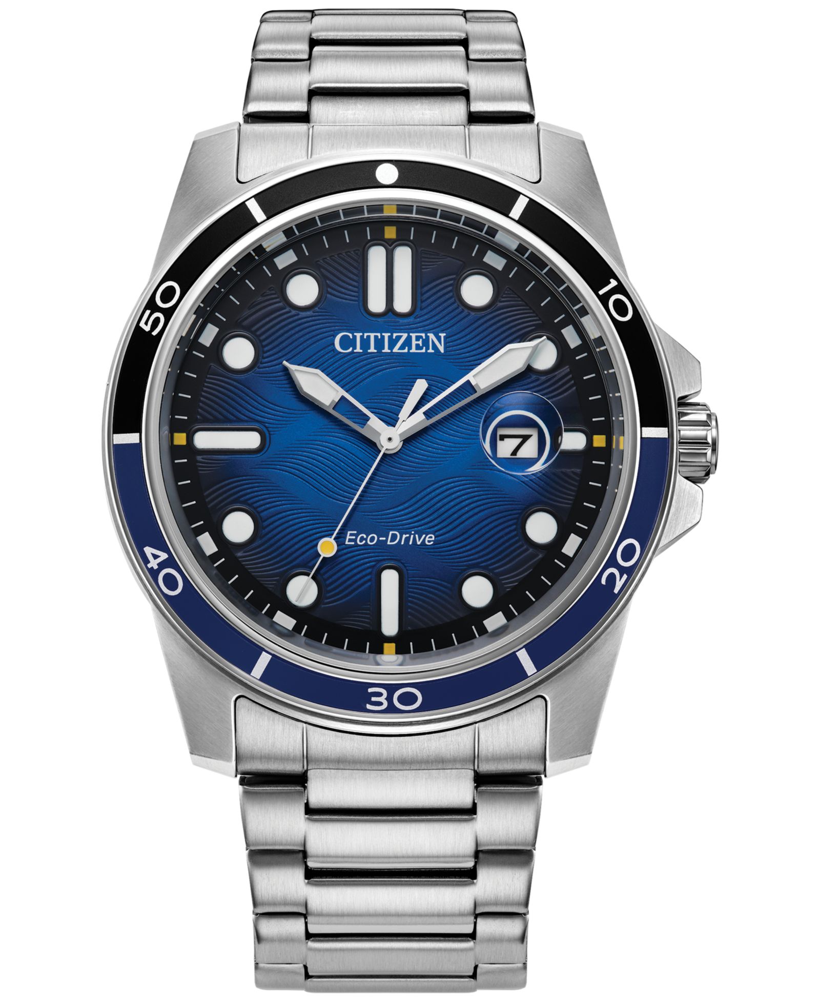 Citizen мужские часы Eco-Drive в стальном браслете 42mm