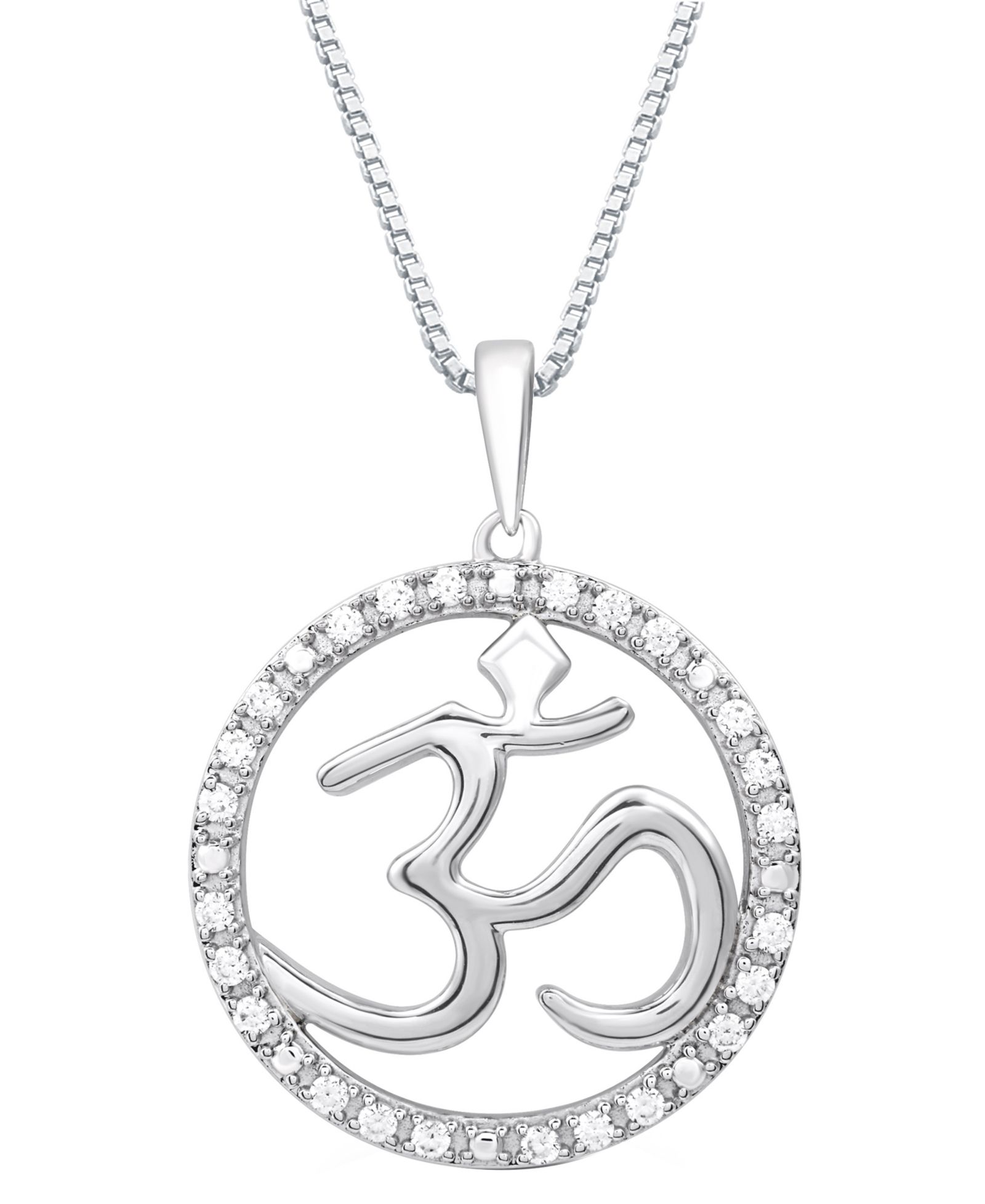 Подвеска Marsala Diamond Om Openwork Halo 18" в Sterling Silver (1/4 ct. t.w.)