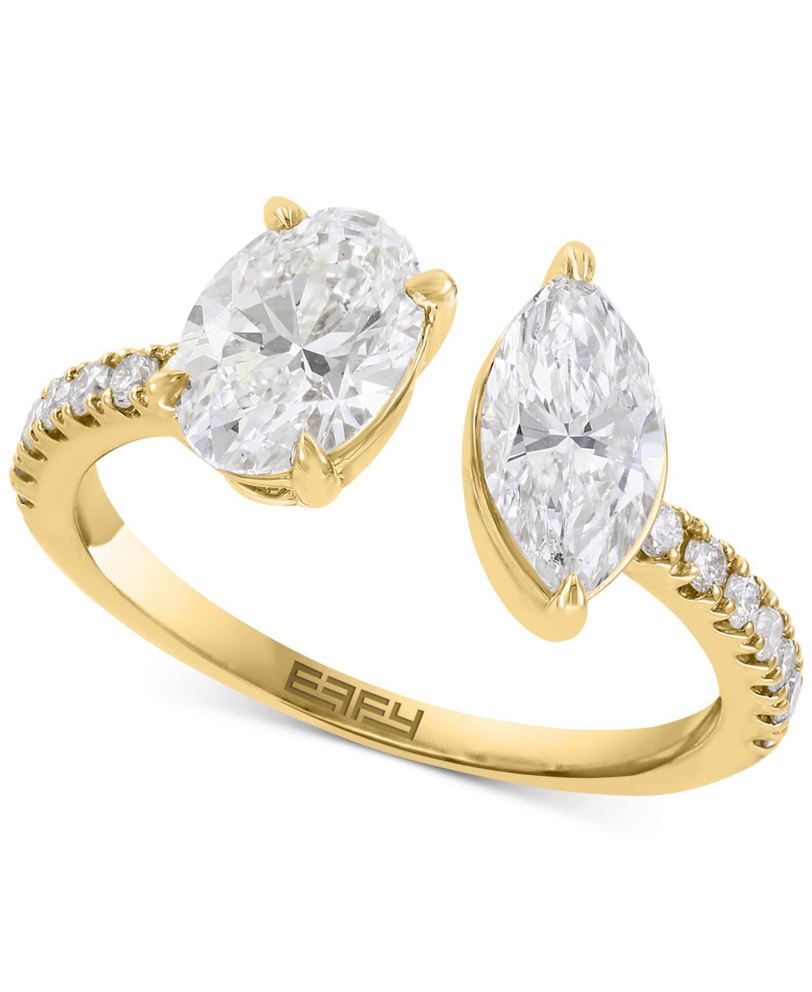 EFFY® Lab Grown Diamond Mixed-Cut Cuff Ring (1-7/8 ct. t.w.) in 14k Gold