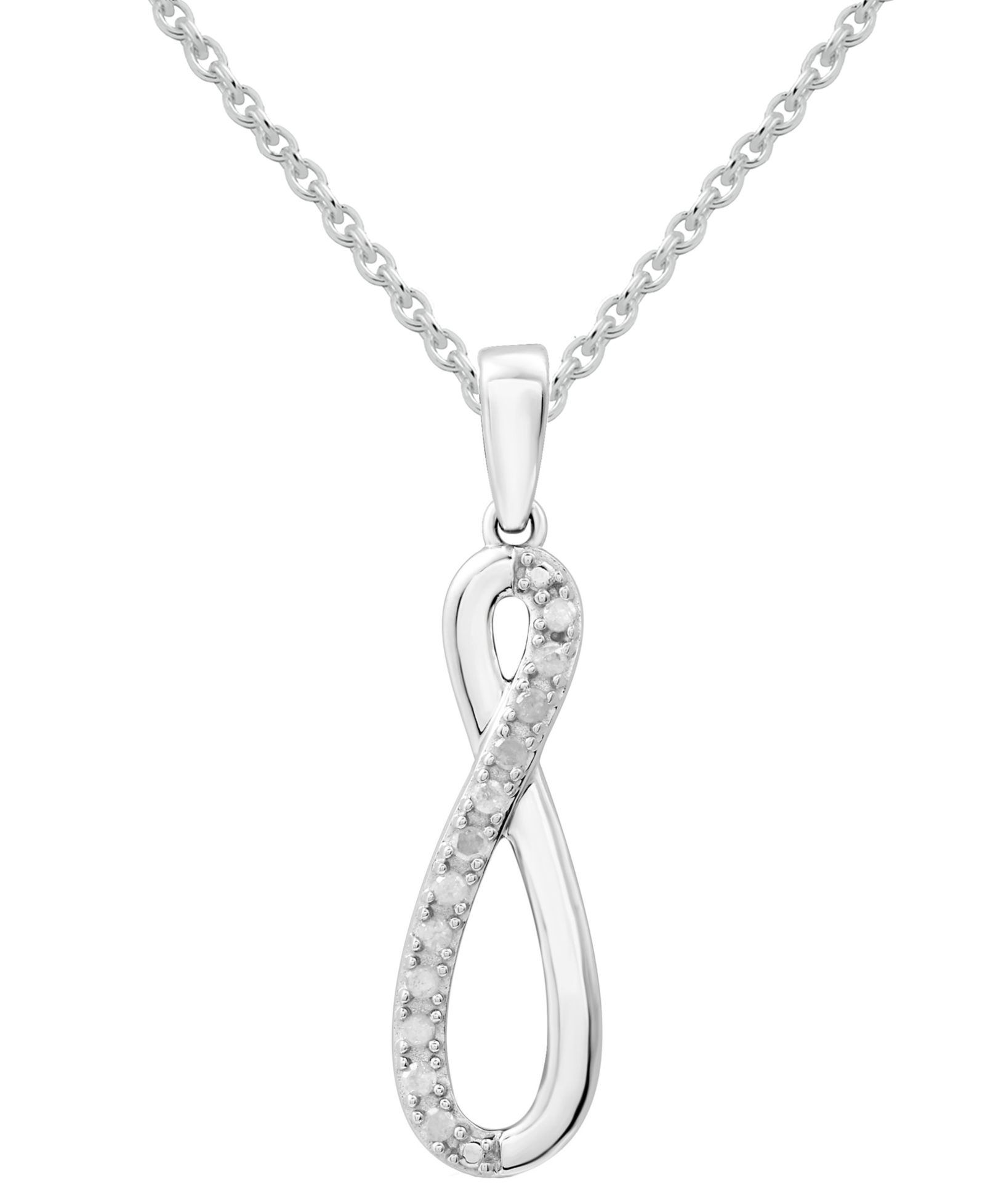Подвеска Diamond Infinity 18" в Sterling Silver (1/10 ct. t.w.)