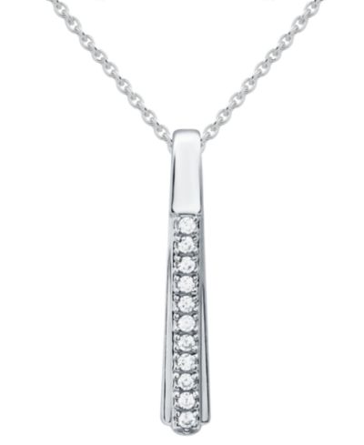 Подвеска Diamond Vertical Bar 18" из стерлингового серебра (1/10 ct. t.w.)