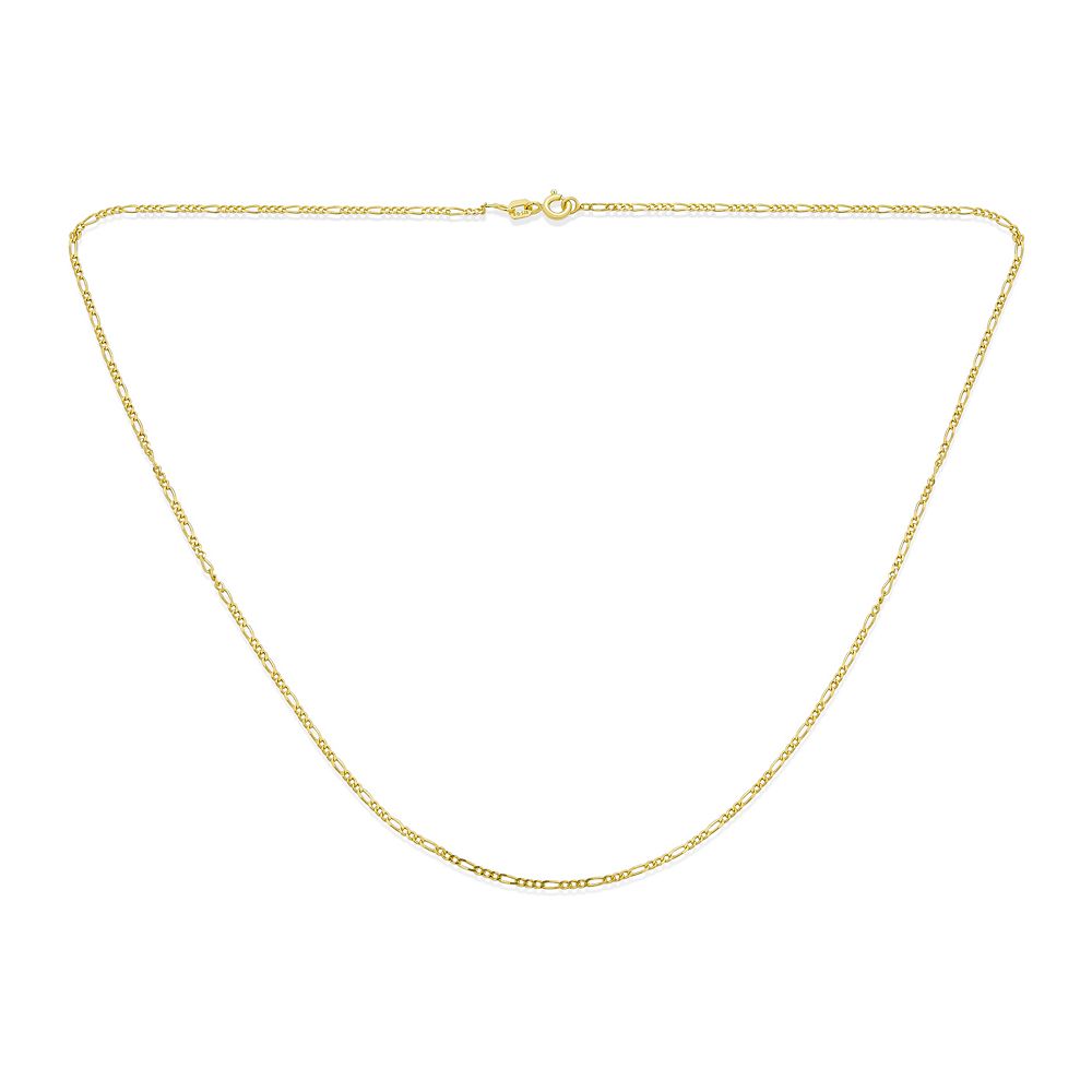 Классическое тонкое золотое ожерелье Bling Jewelry, цепь Фигаро 1.2 мм, стерлинговое серебро, 24 дюйма