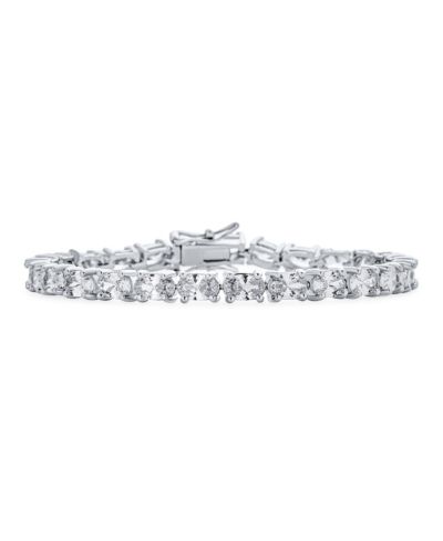 Браслет Bling Jewelry Timeless Bridal 15CT CZ 7x5mm Oval Cubic Zirconia Tennis Silver Plated, 7Inch