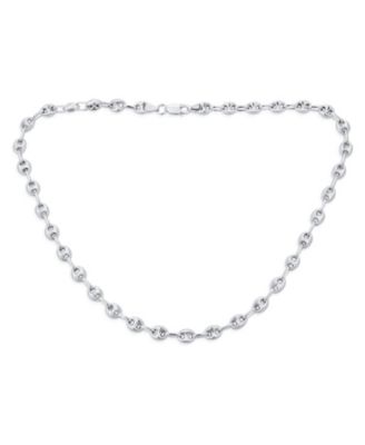 Ожерелье Bling Jewelry.925 Sterling Silver Nautical Anchor Link Puff Mariner Chain 6MM 18 Inch