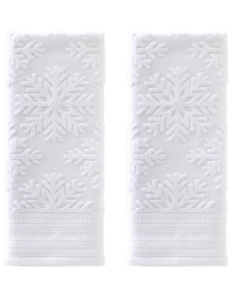 Набор из 2 банных полотенец SKL Home Subtle Snowflakes Jacquard Cotton 16" x 26"