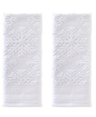 Набор из 2 банных полотенец SKL Home Subtle Snowflakes Jacquard Cotton 16" x 26"