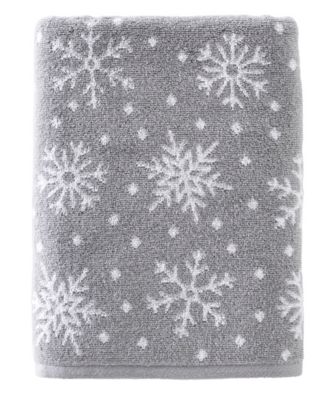 Полотенце для ванной SKL Home Scattered Snowflake Jacquard Cotton 25" x 50"
