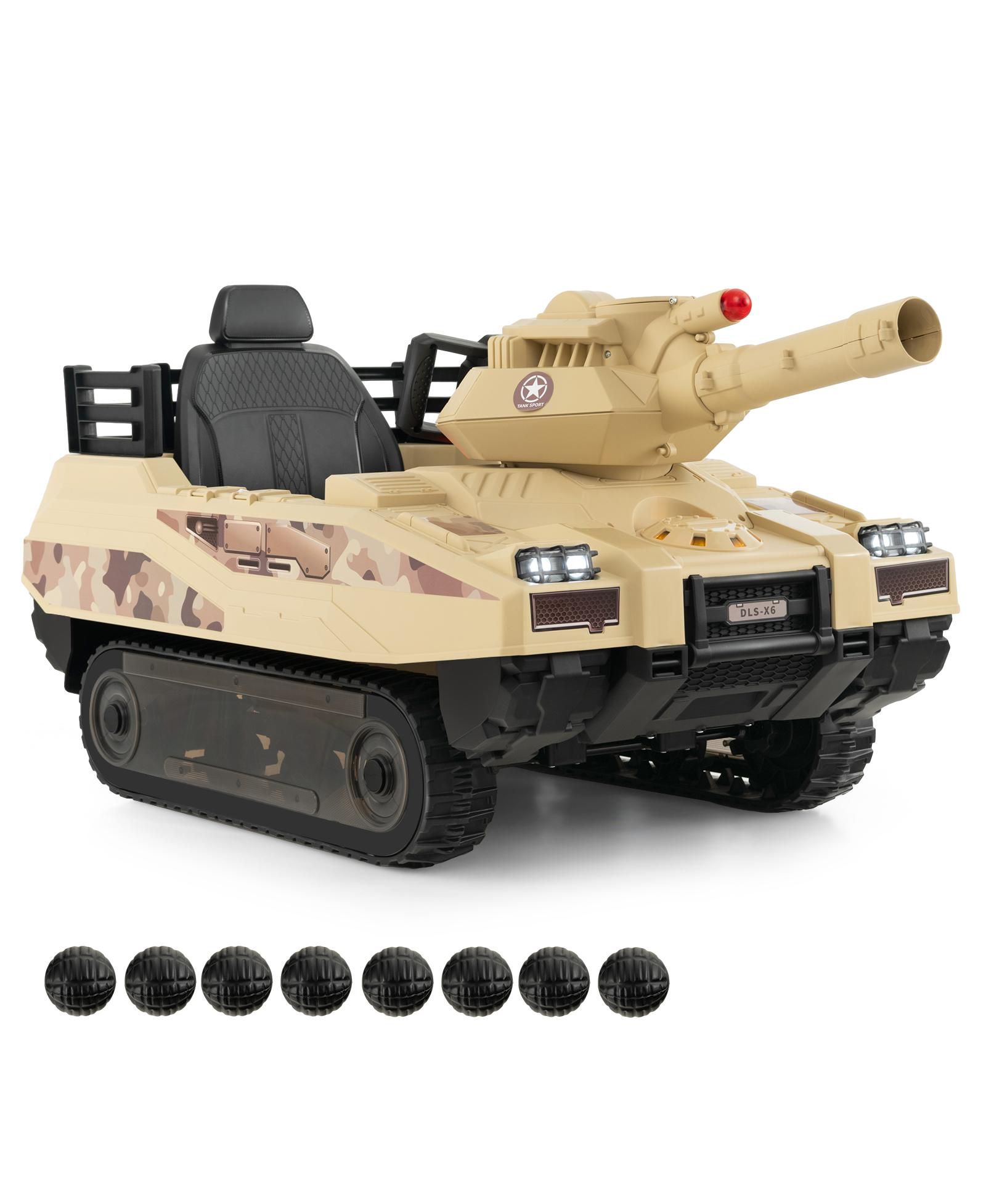 Детский электрический танк SUGIFT 12V с вращающейся турелью и 8 ракетами