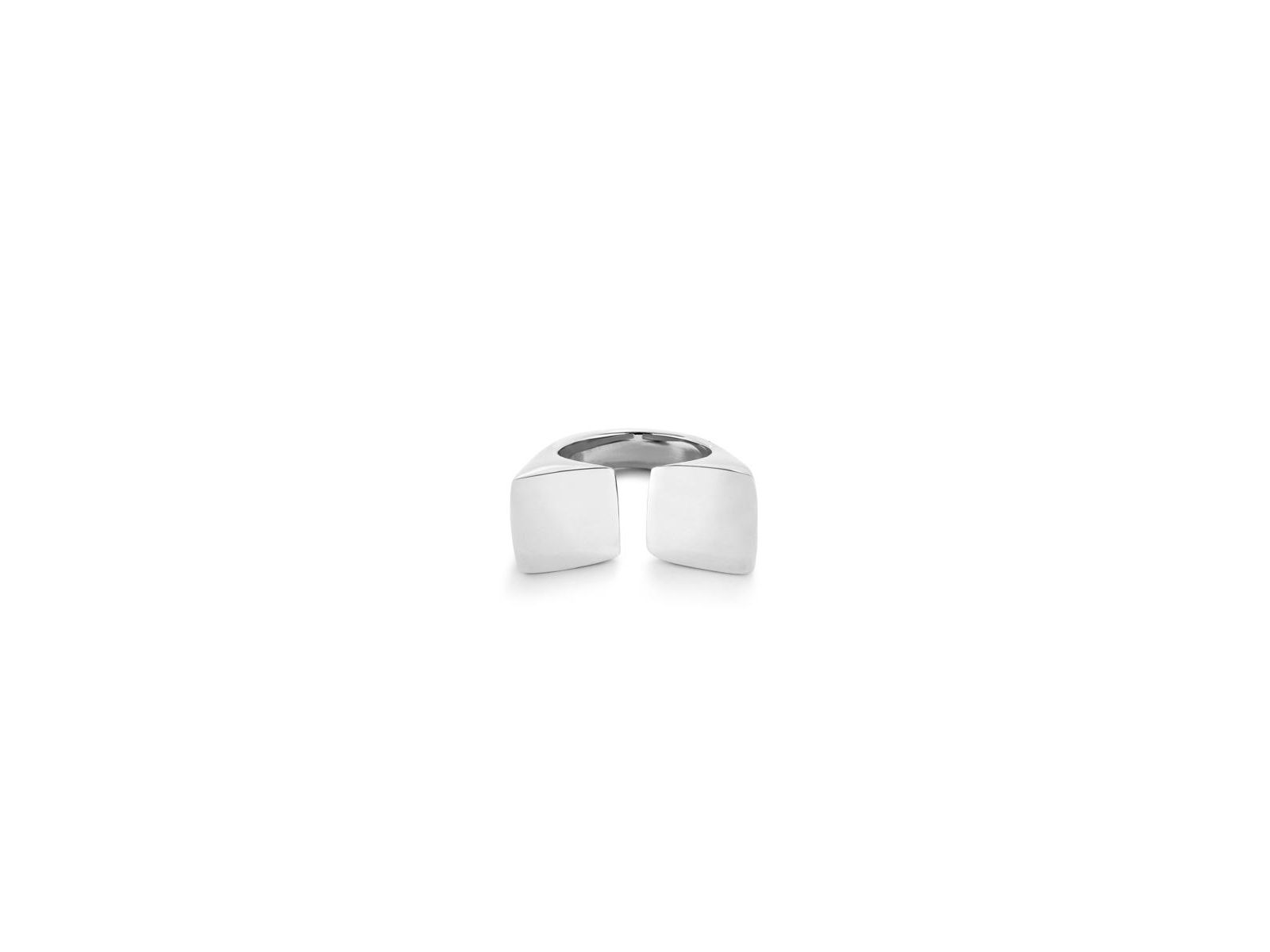 UNOde50 Metal Alloy Ring Plated in Sterling Silver with Square Shape at the Ends