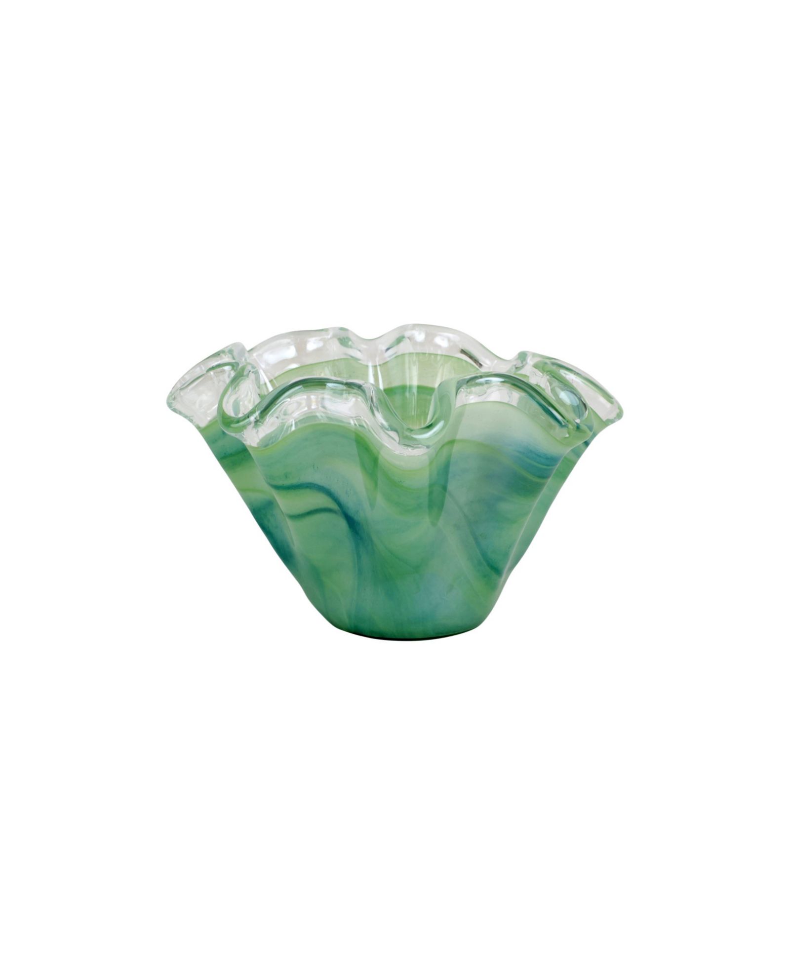 VIETRI Onda Glass Petite Ruffled Bowl