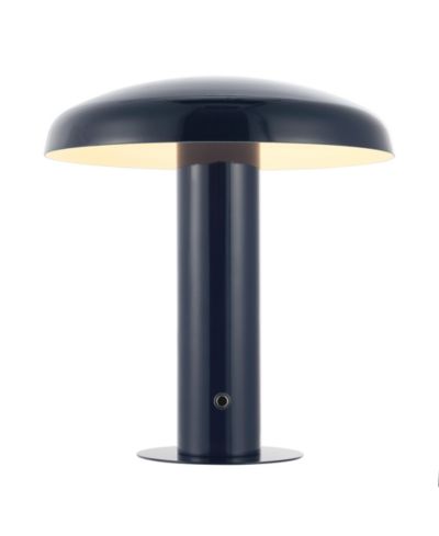 Suillius 11" Contemporary Bohemian Rechargeable/Cordless Iron Dimmable Integrated LED Mushroom Table Lamp, Pink