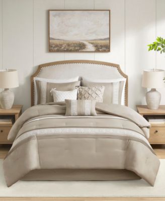Madison Park Lacey Lace Trim Microfiber 7-Pc. Comforter Set, Queen