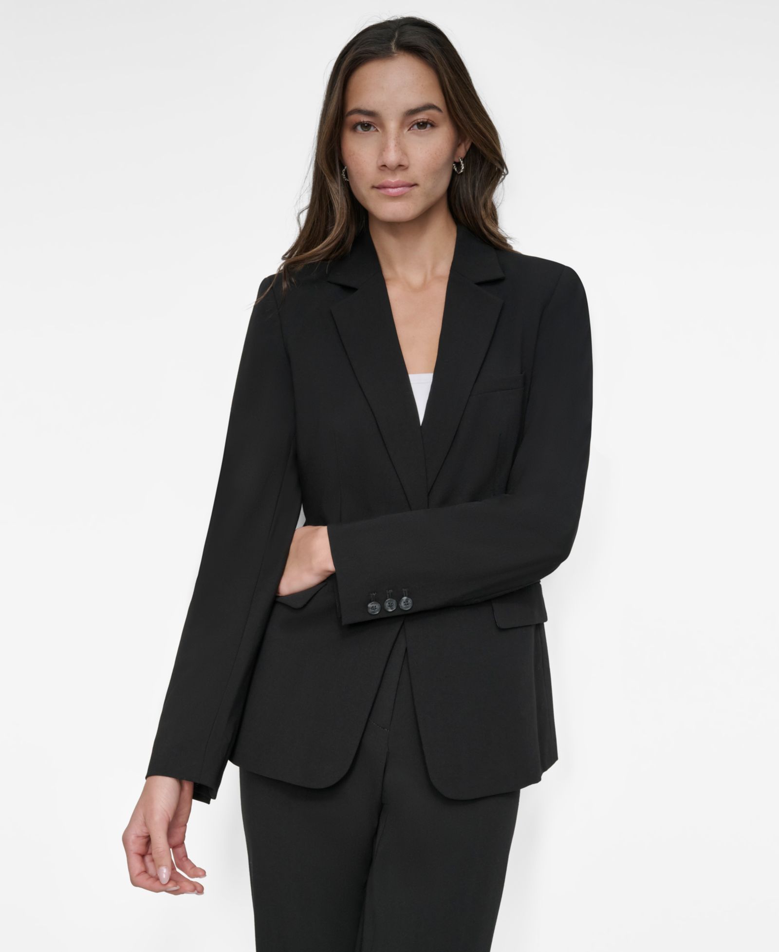 DKNY Женский блейзер Notch-Collar One-Button Long Sleeve