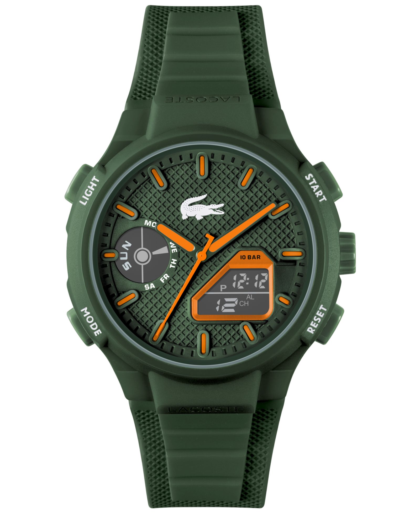 Lacoste Men's LC33 Khaki Silicone Strap Watch 45mm