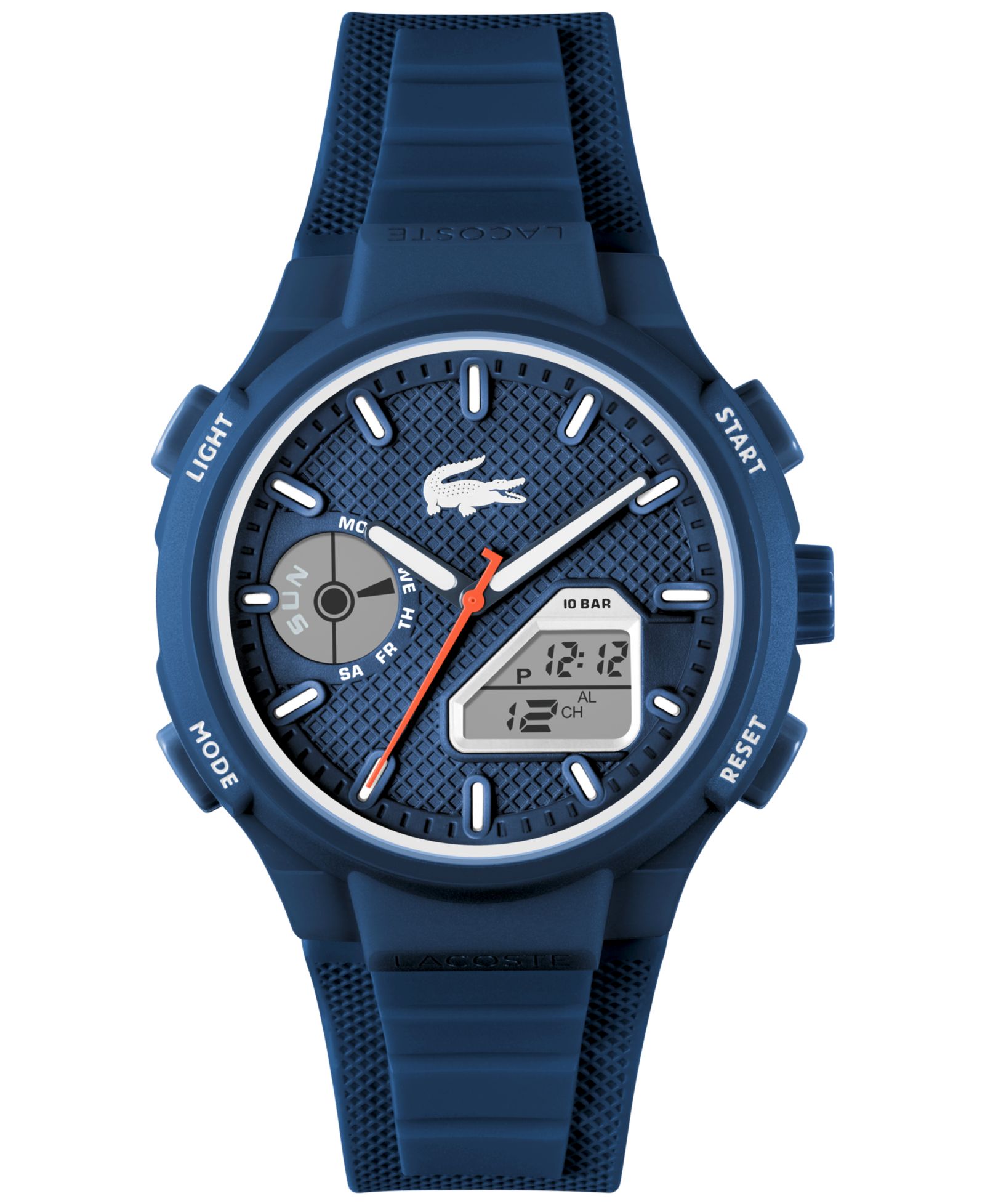 Lacoste Men's LC33 Blue Silicone Strap Watch 45mm