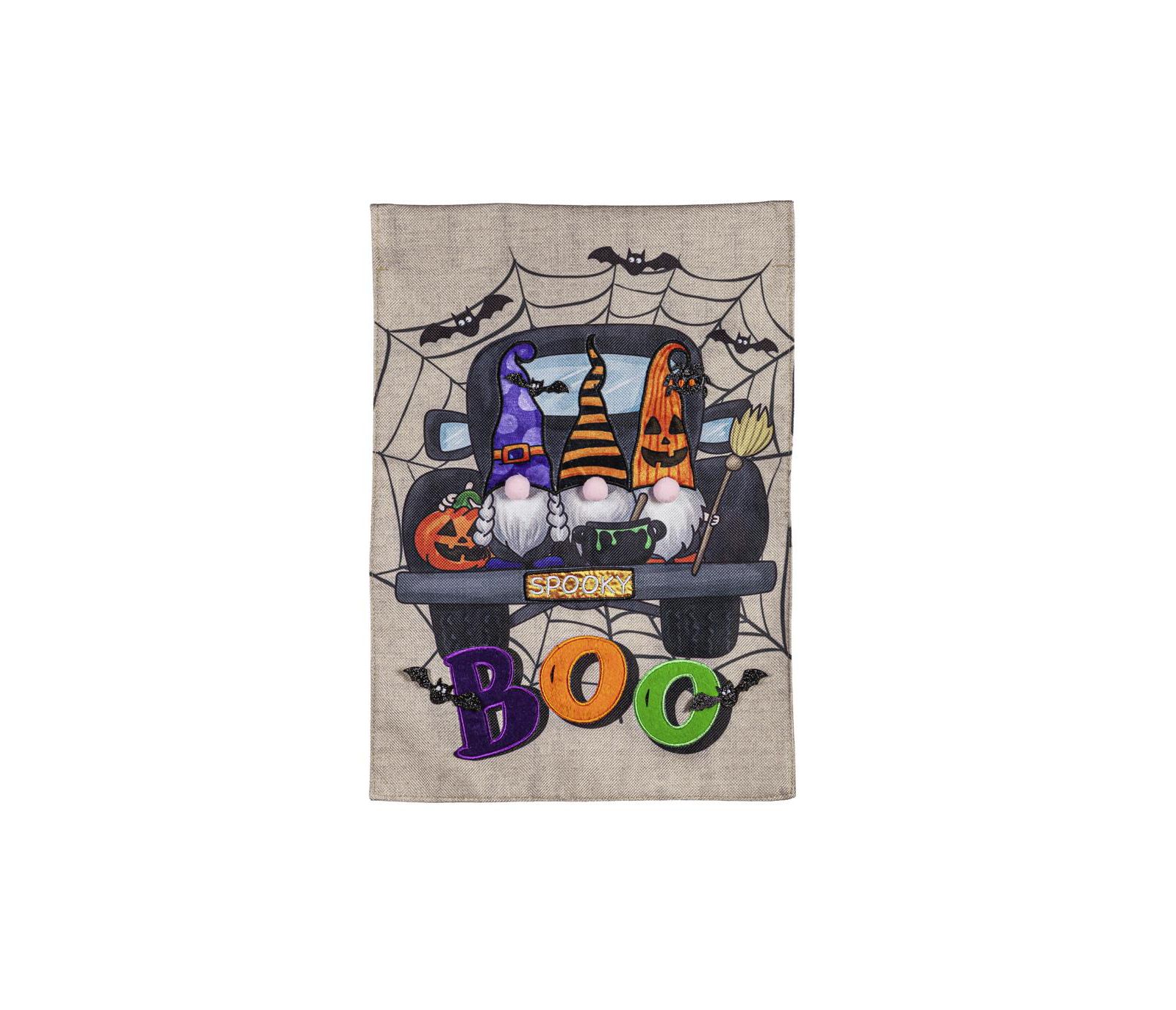 Садовый флаг из мешковины Evergreen Spooky Truck
