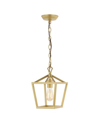 JONATHAN Y Oslin 8" 1-Light Vintage Farmhouse Iron Chain Pagoda LED Pendant