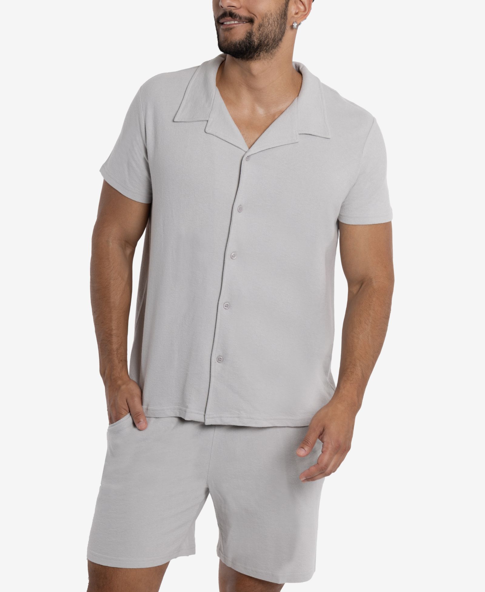 SPRING + MERCER Men's SPRING + MERCER Camp Collar Casual Short Sleeve Button-Up Shirt